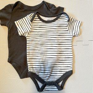 Charcoal gray and white onesies